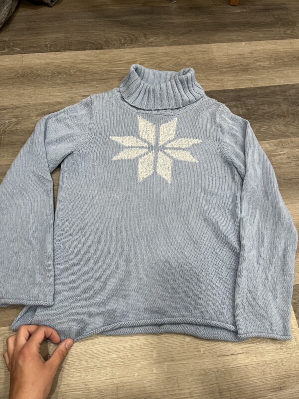 RedMaple alpaca-cotton snowflake turtleneck sweater - light blue - S